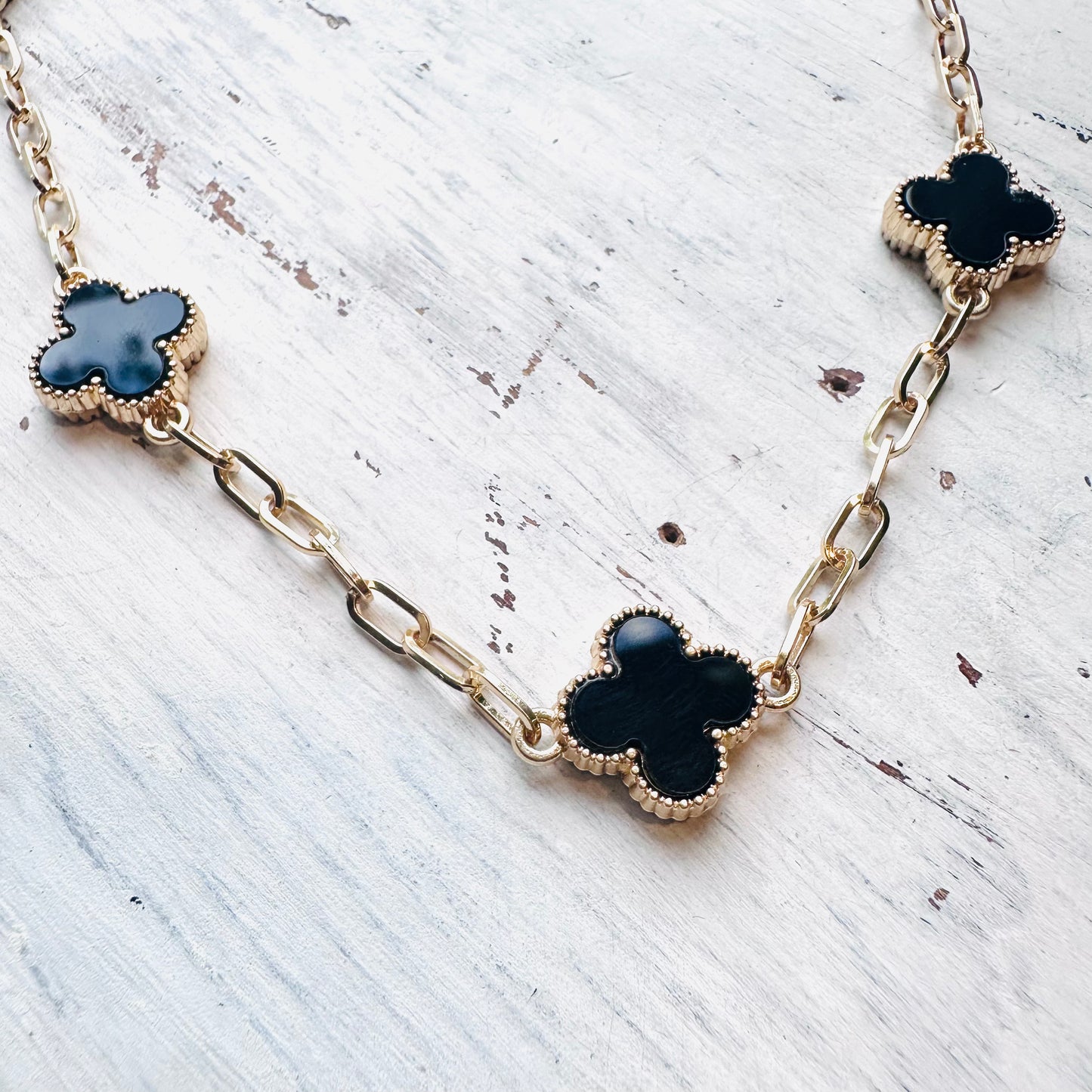 Black Clover Gold Chain Necklace