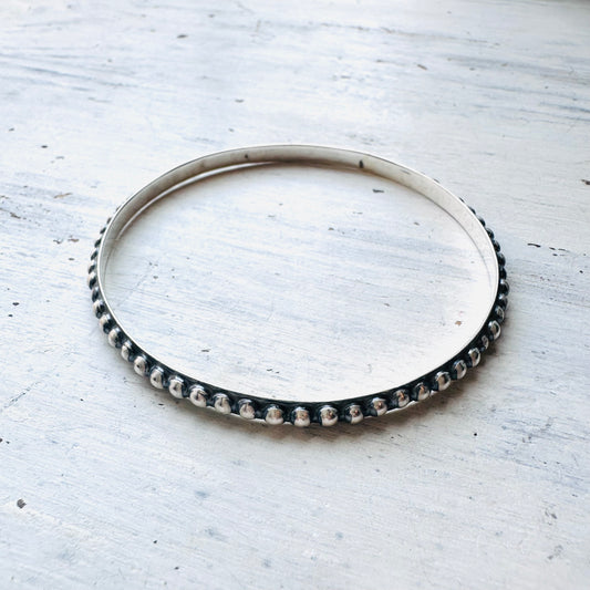2mm Sterling Bubble Bead Bangle Bracelet