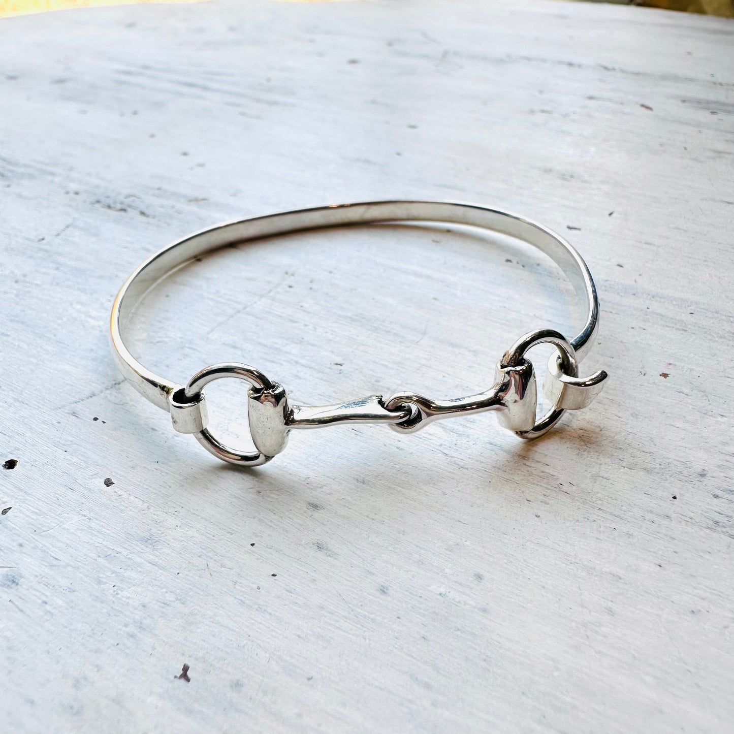 Sterling Simple Bit Bangle Bracelet