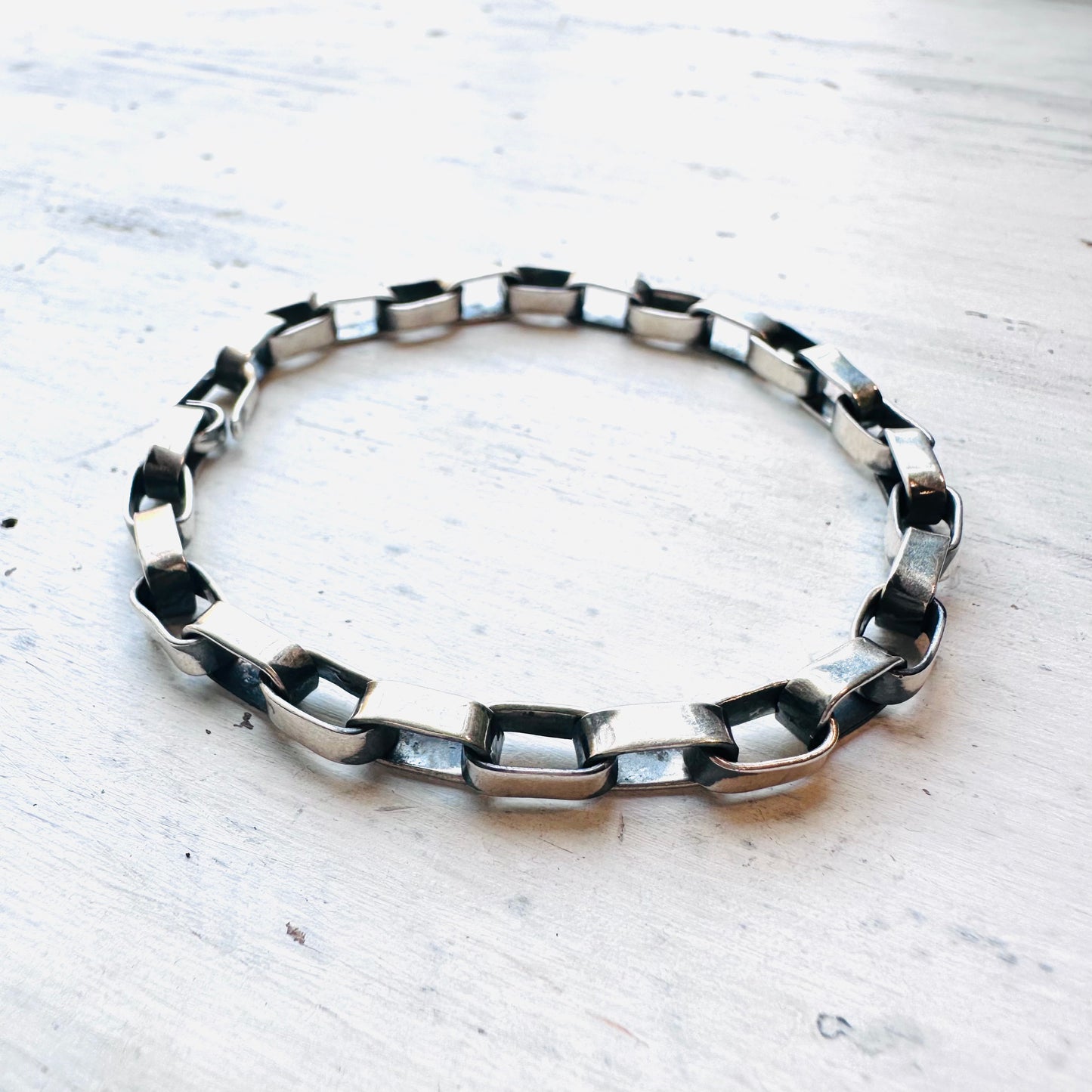 Sterling Rectangle Link Bracelet