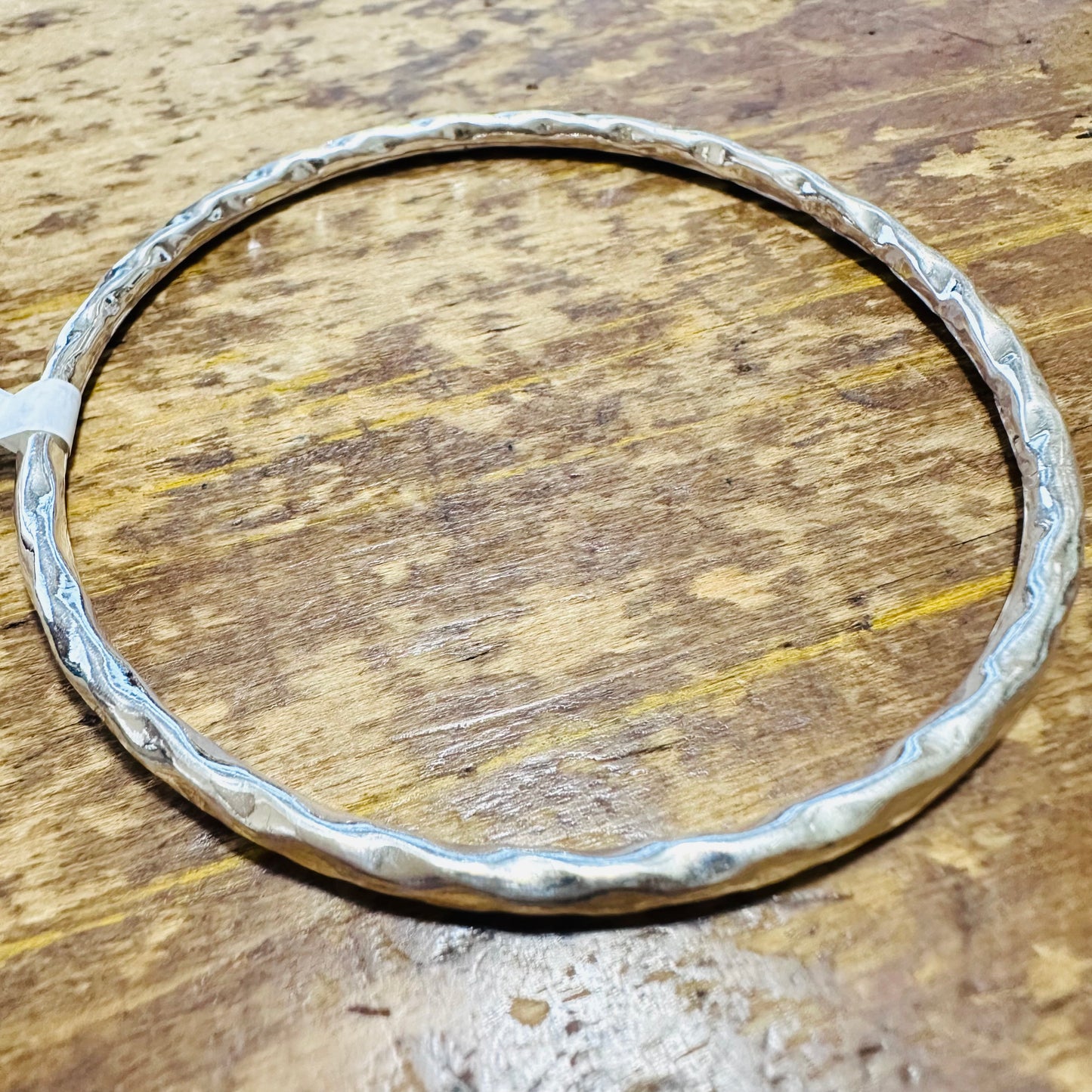 Sterling Small Hammered Bangle Bracelet