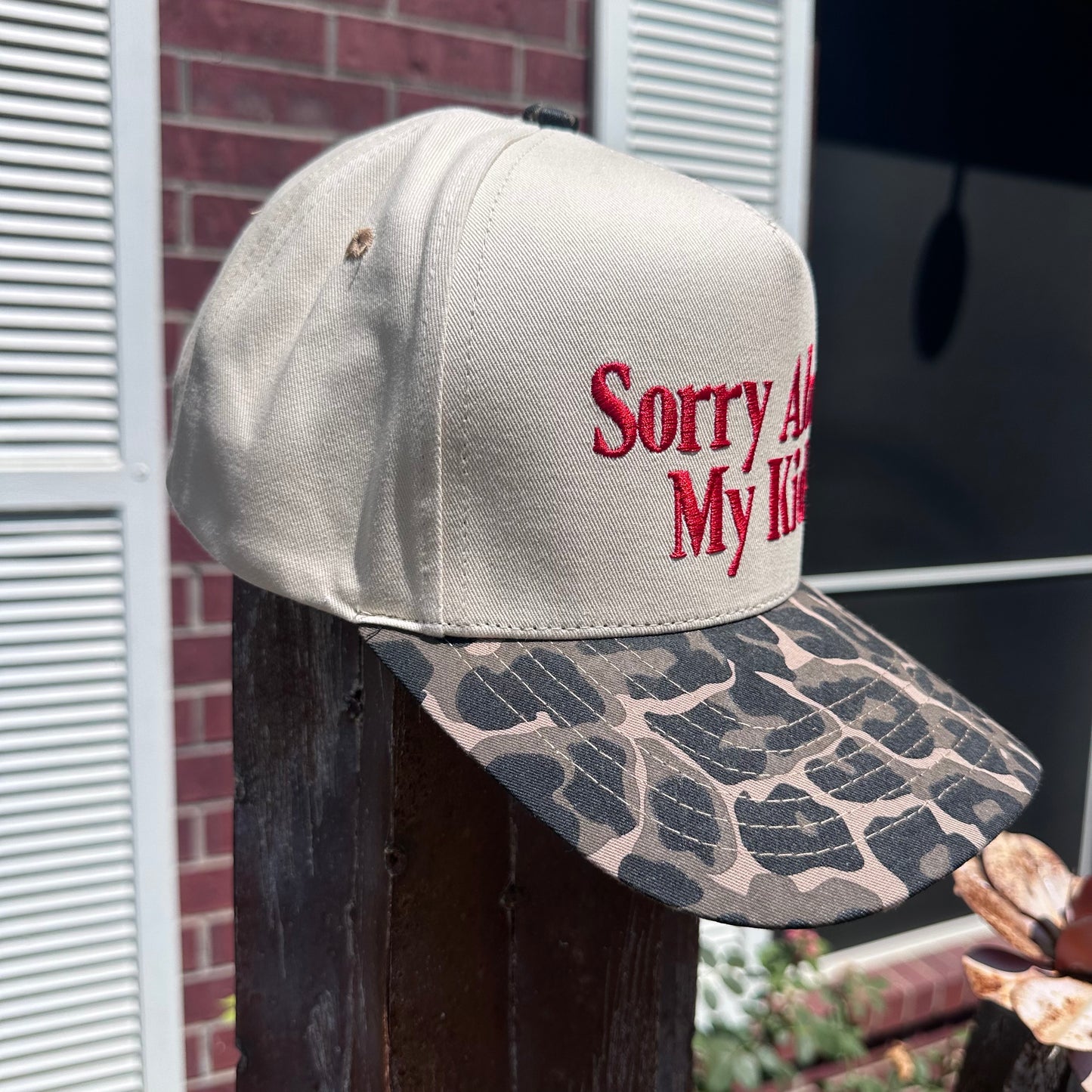 "Sorry About My Kids" Leopard Trucker Cap