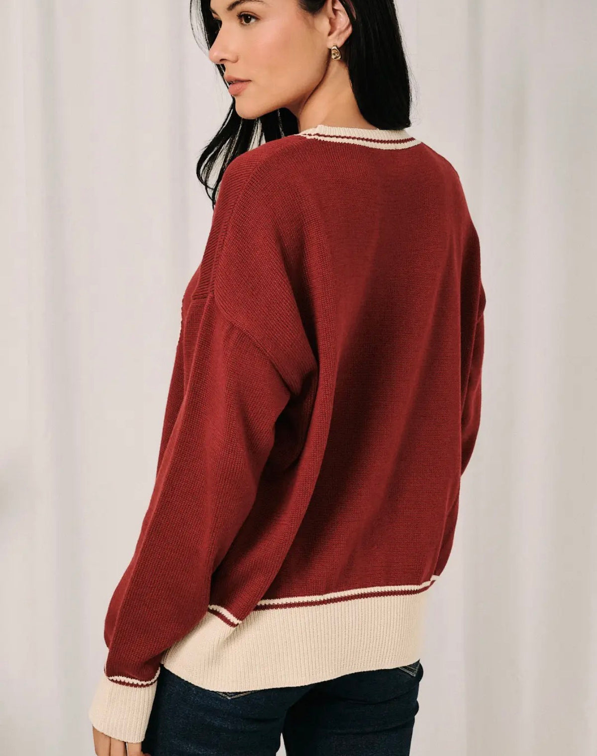 Horse Knit Sweater in Burgundy