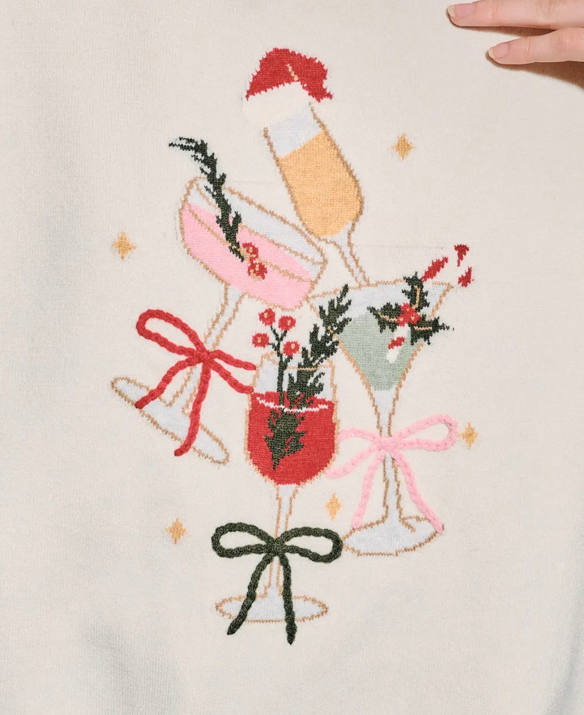 Mock Neck Christmas Cocktail Knit Sweater