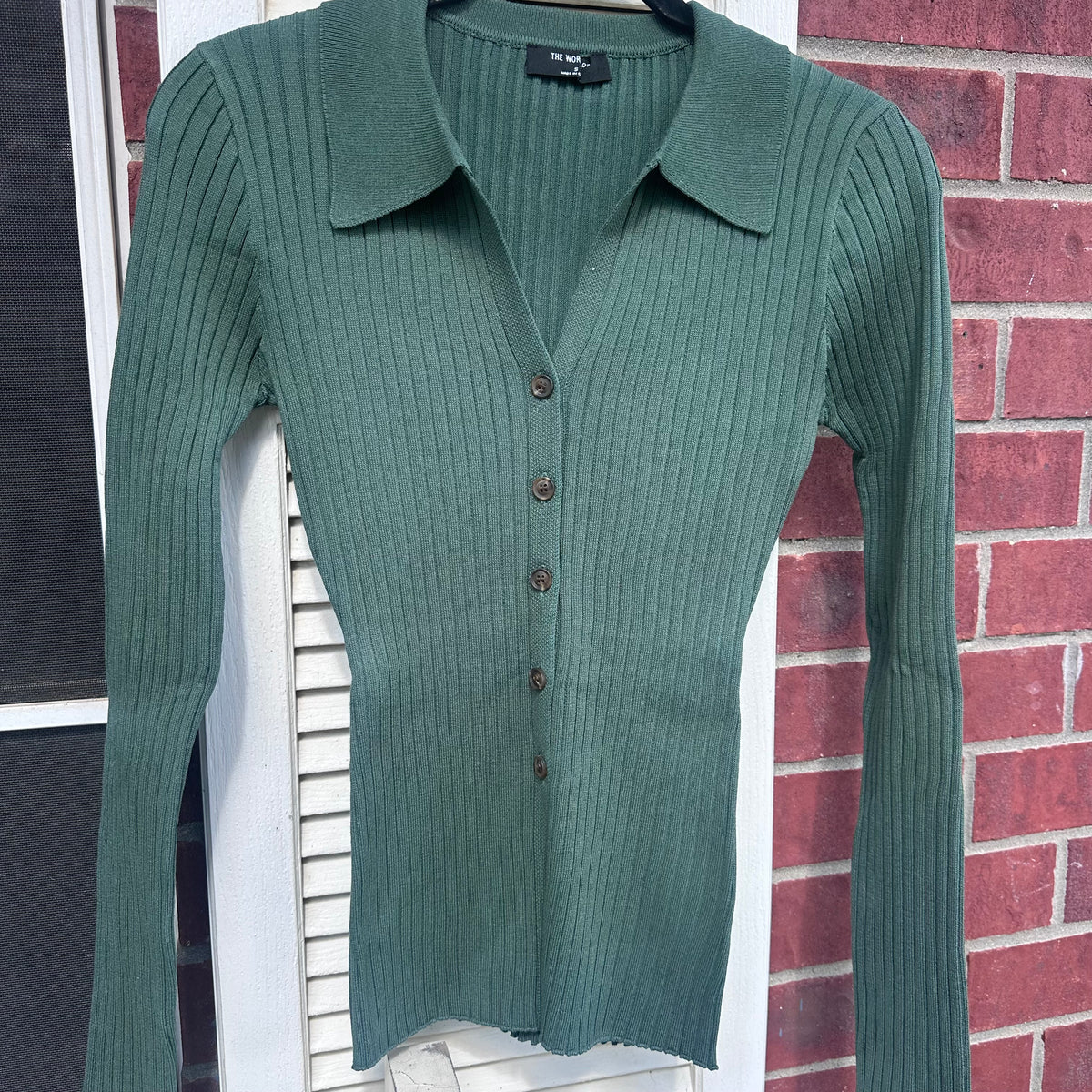 Forest Green Collard Button Down Cardigan