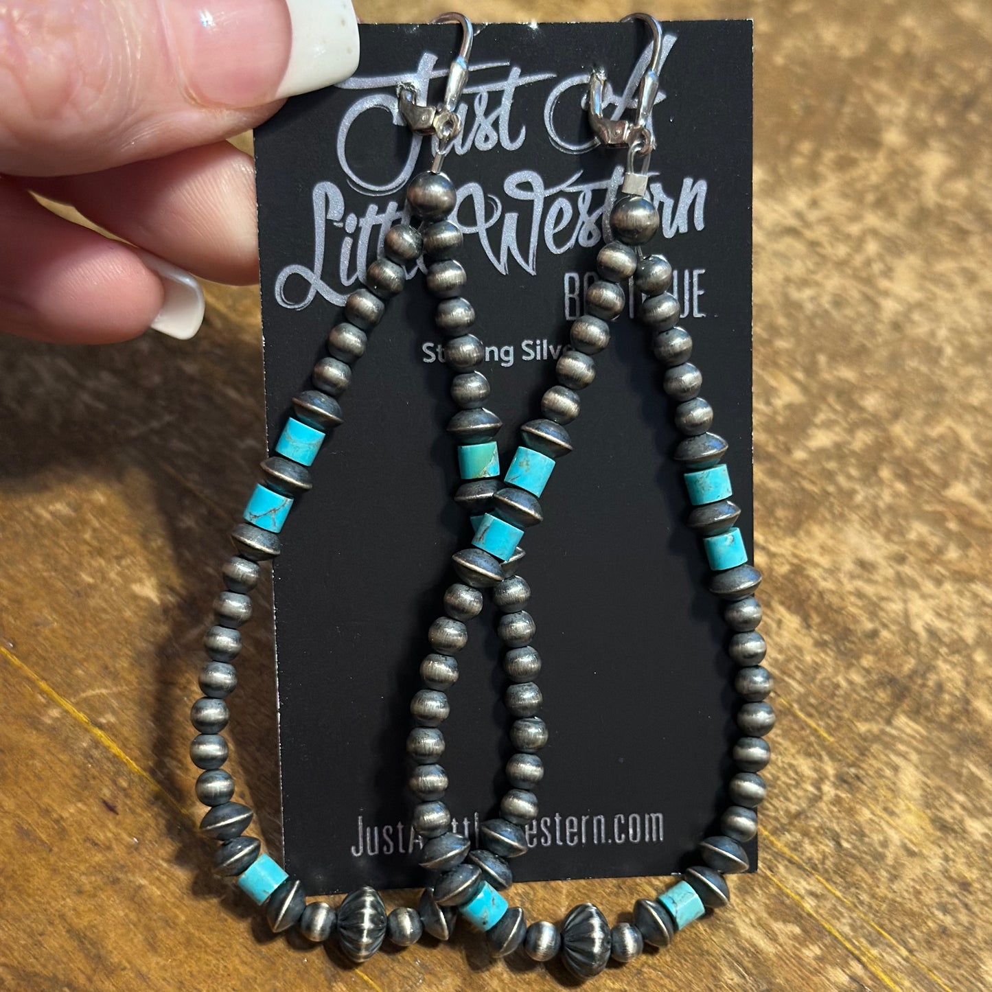 XL Sterling Pearl & Turquoise Teardrop Earrings