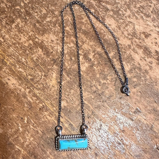 Kingman Turquoise Bar Necklace