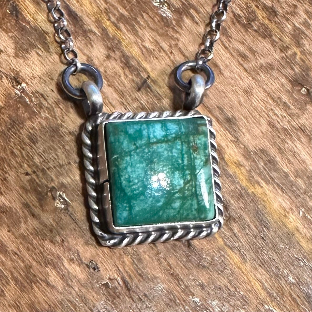 Kingman Turquoise Square Necklace
