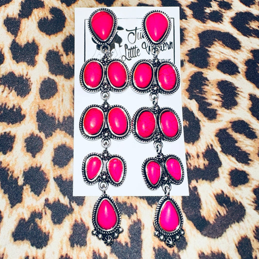 Hot Pink Chandelier Earrings