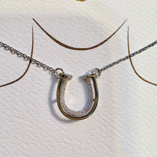Dainty Layered Horseshoe Rhinestone Necklace