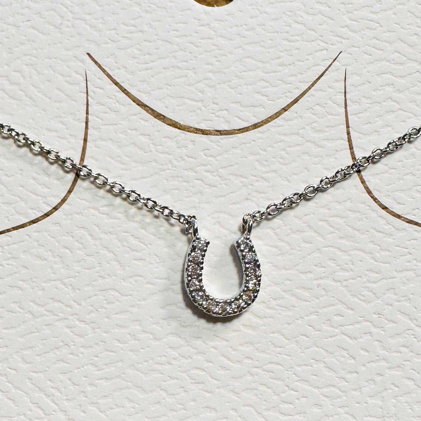 Dainty Rhinestone Mini Horseshoe Necklace