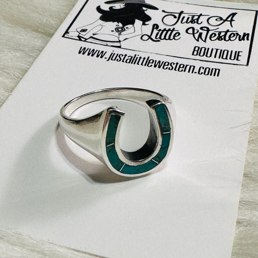Sterling & Turquoise Horseshoe Ring