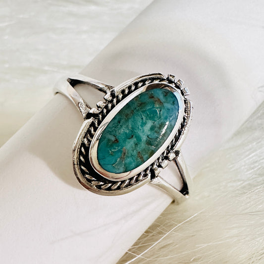 Sterling & Oval Turquoise Ring