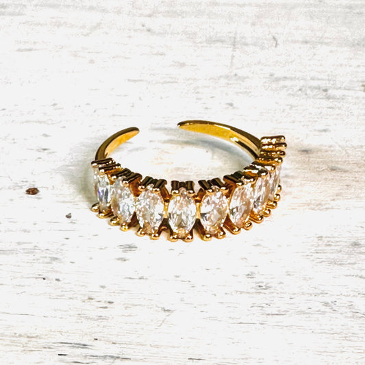 Gold CZ Marquis Ring