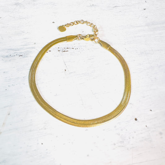 Gold Plated Herringbone Bracelet