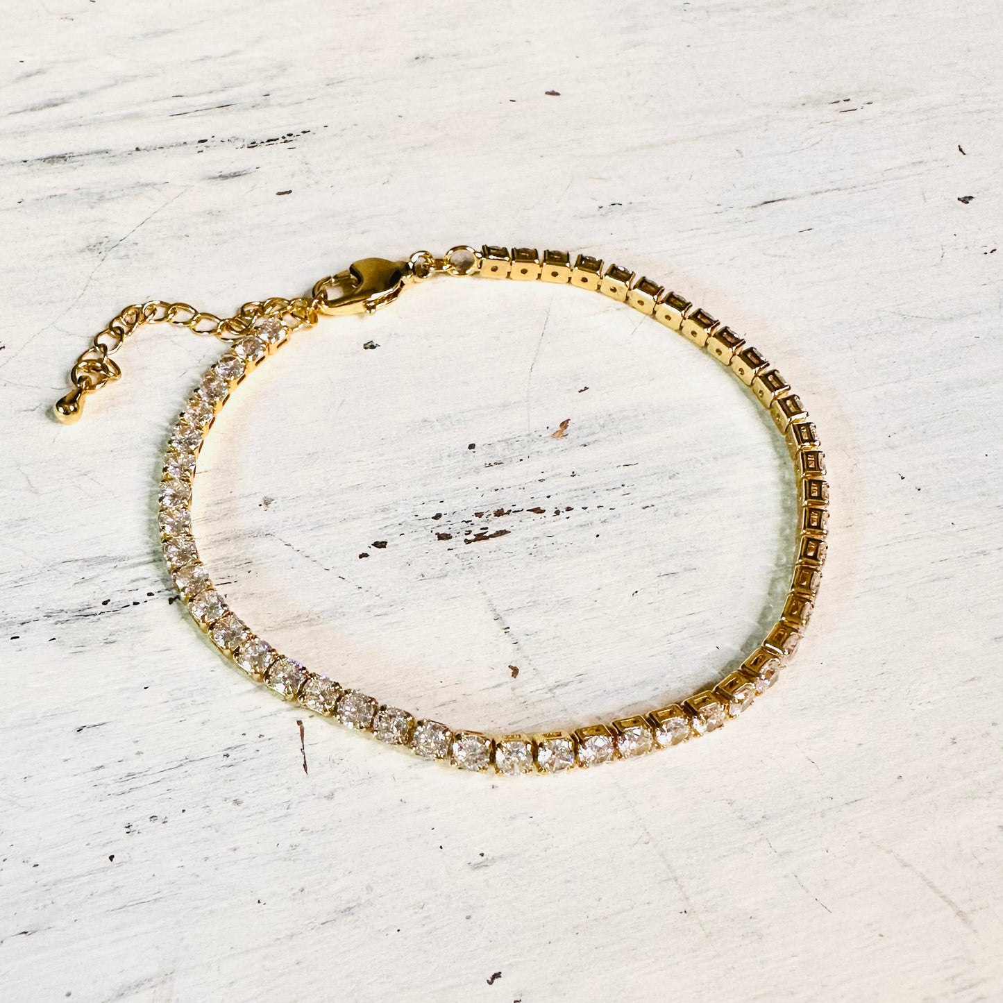 Simple Gold CZ Tennis Bracelet