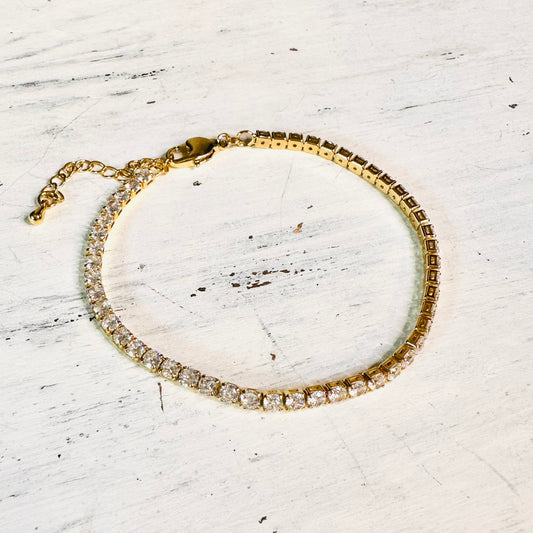 Simple Gold CZ Tennis Bracelet