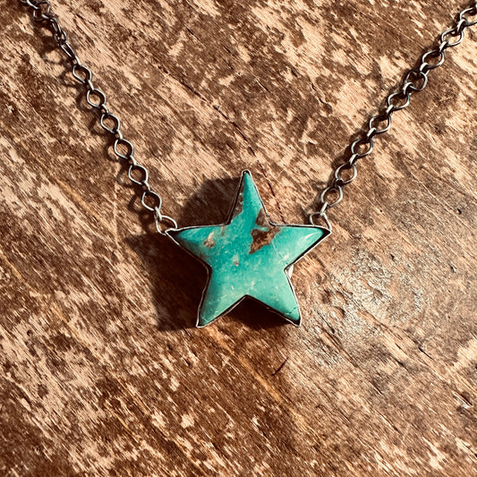 Sterling 18" Sonora Turquoise Star Necklace
