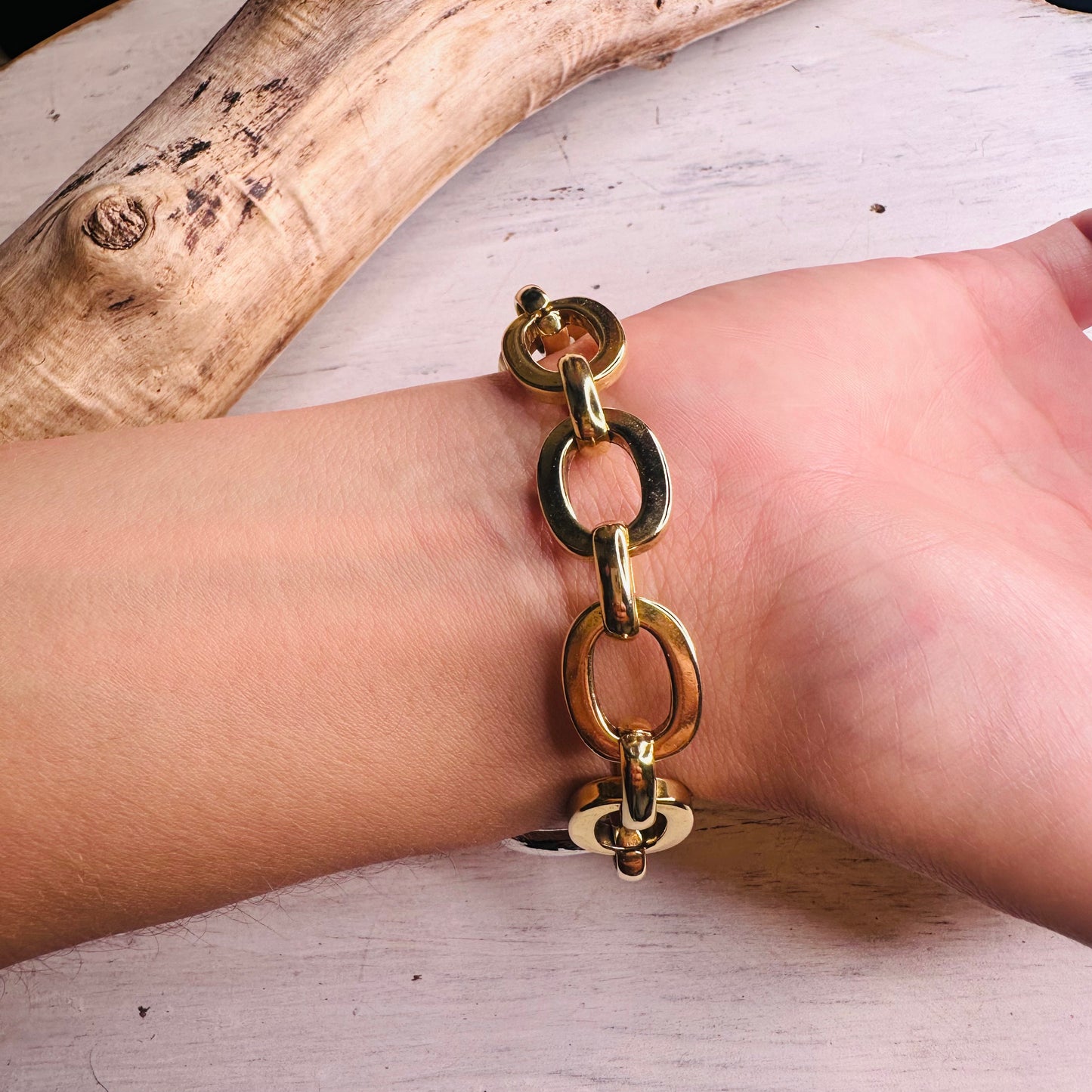 Yochi NY Chunky Gold & Silver Bit Toggle Bracelet