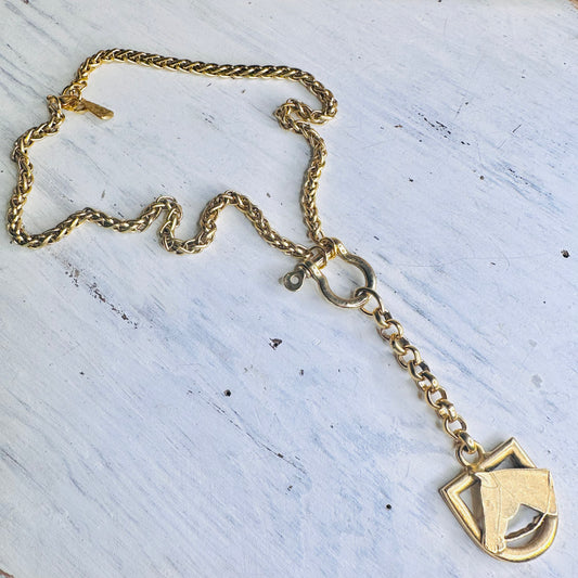 Yochi NY Gold Plated Bit & Horse Drop Necklace