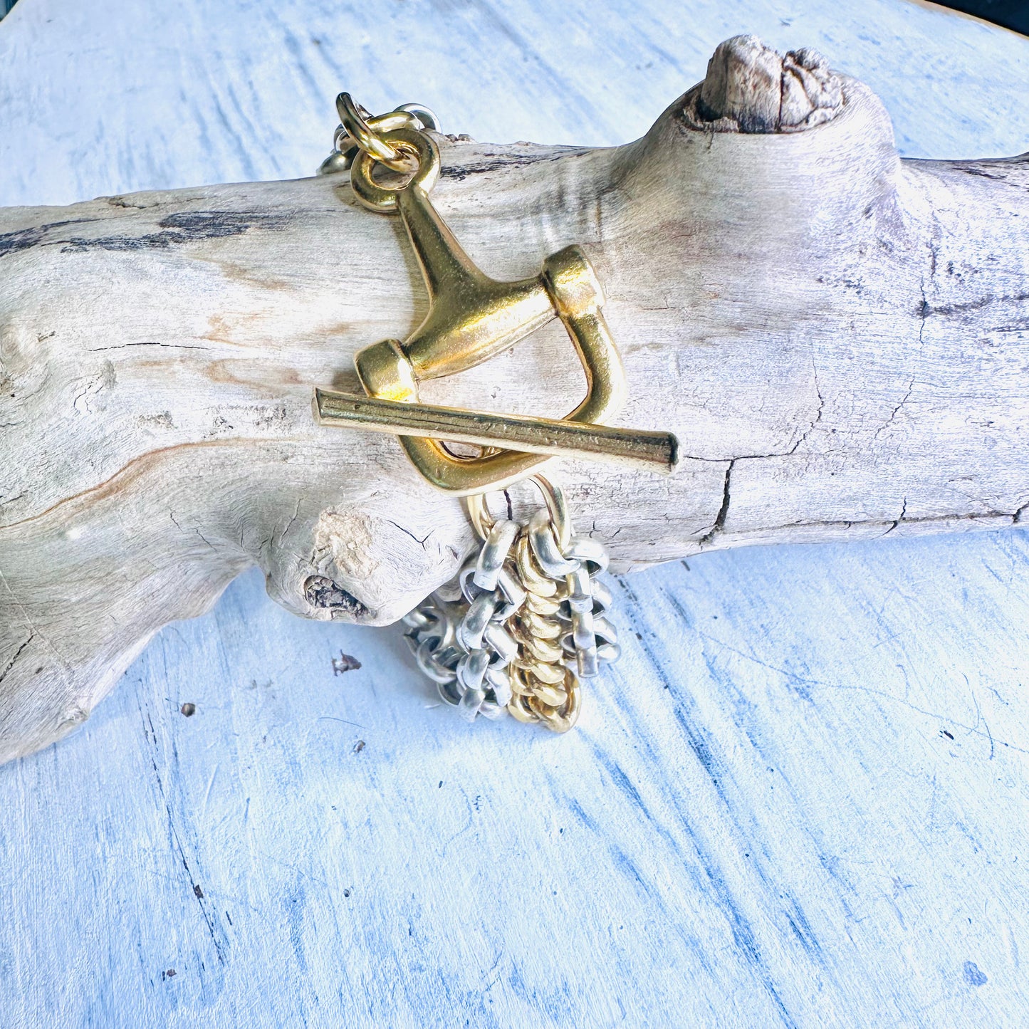 Yochi NY Gold & Silver Layered Chain Bit Bracelet