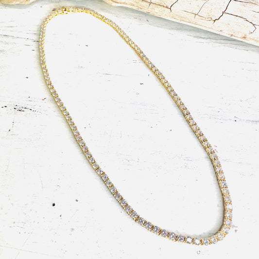 16" Gold Plated Tennis Necklace