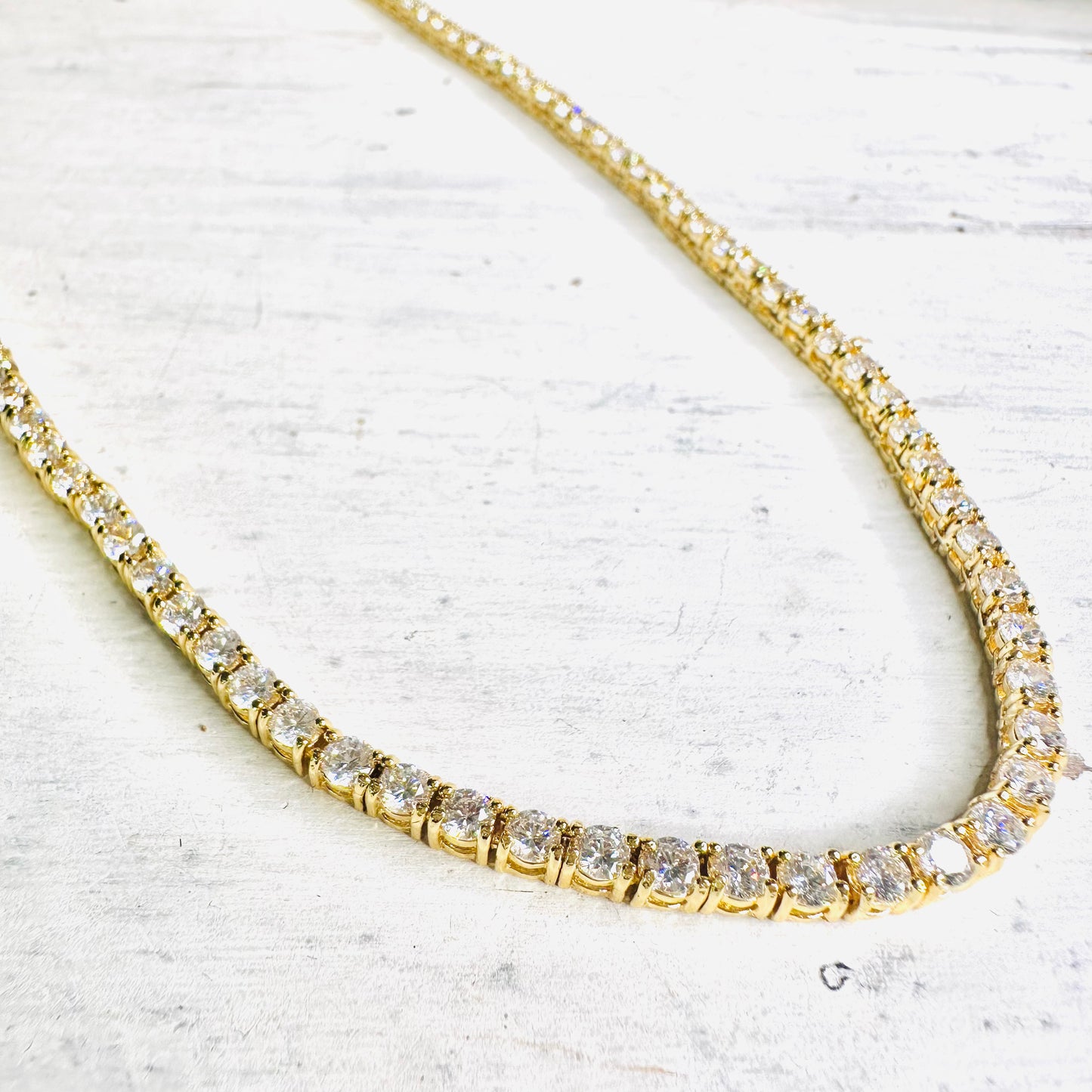 16" Gold Plated Tennis Necklace