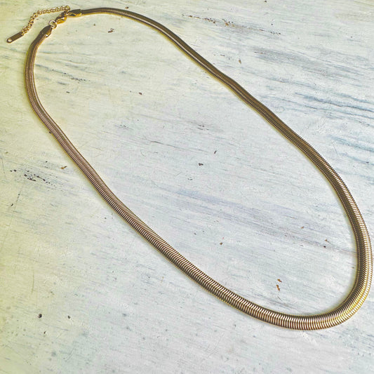 19" Gold Plated Snake Link Necklace