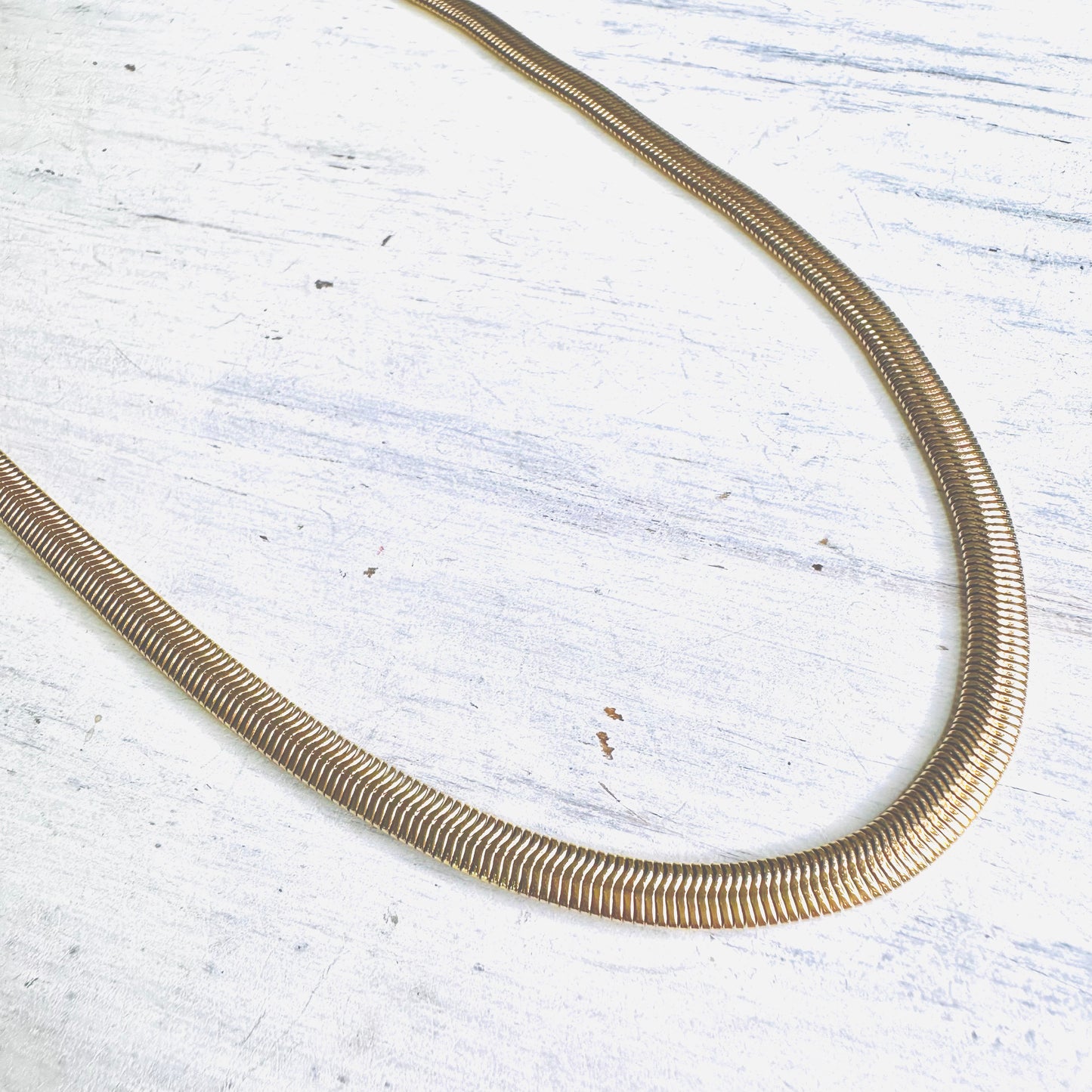 19" Gold Plated Snake Link Necklace