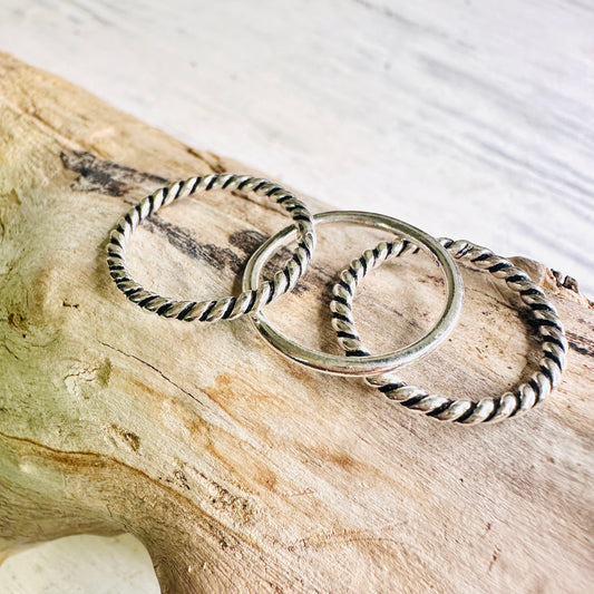 Set of 3 Sterling Stackable Rings