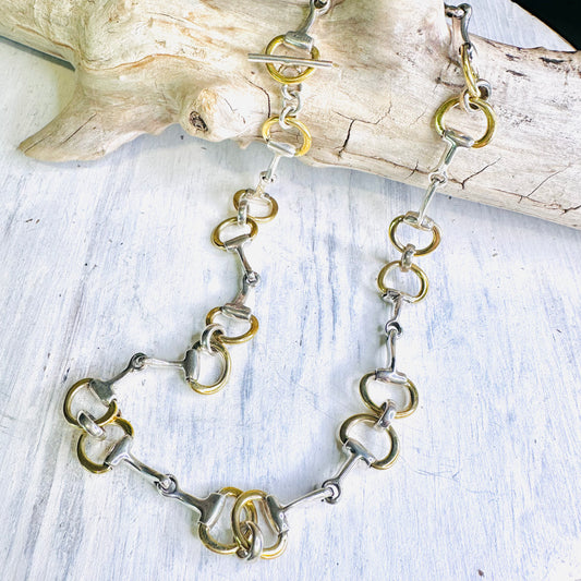 Sterling & Gold Bit Toggle Necklace