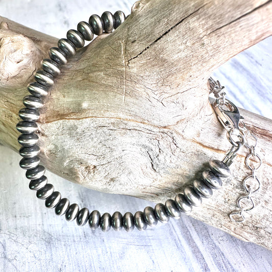 Sterling 5mm Disc Pearls Bracelet