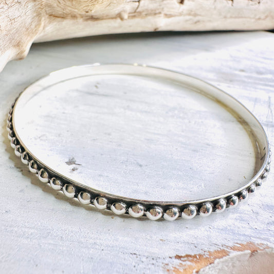 4mm Sterling Bubble Bead Bangle Bracelet