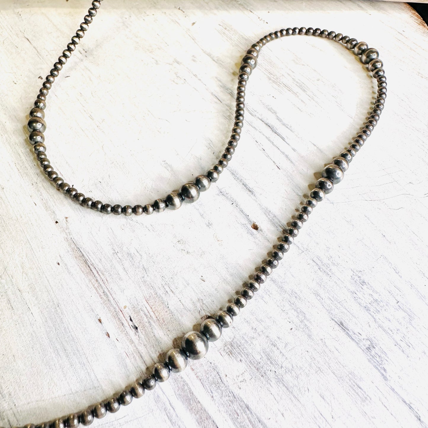 30" Sterling Beaded Sectioned Necklace