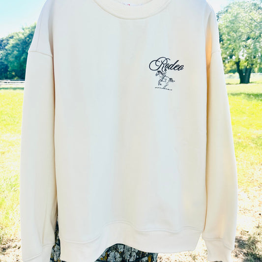 Cream Rodeo Embroidered Sweatshirt