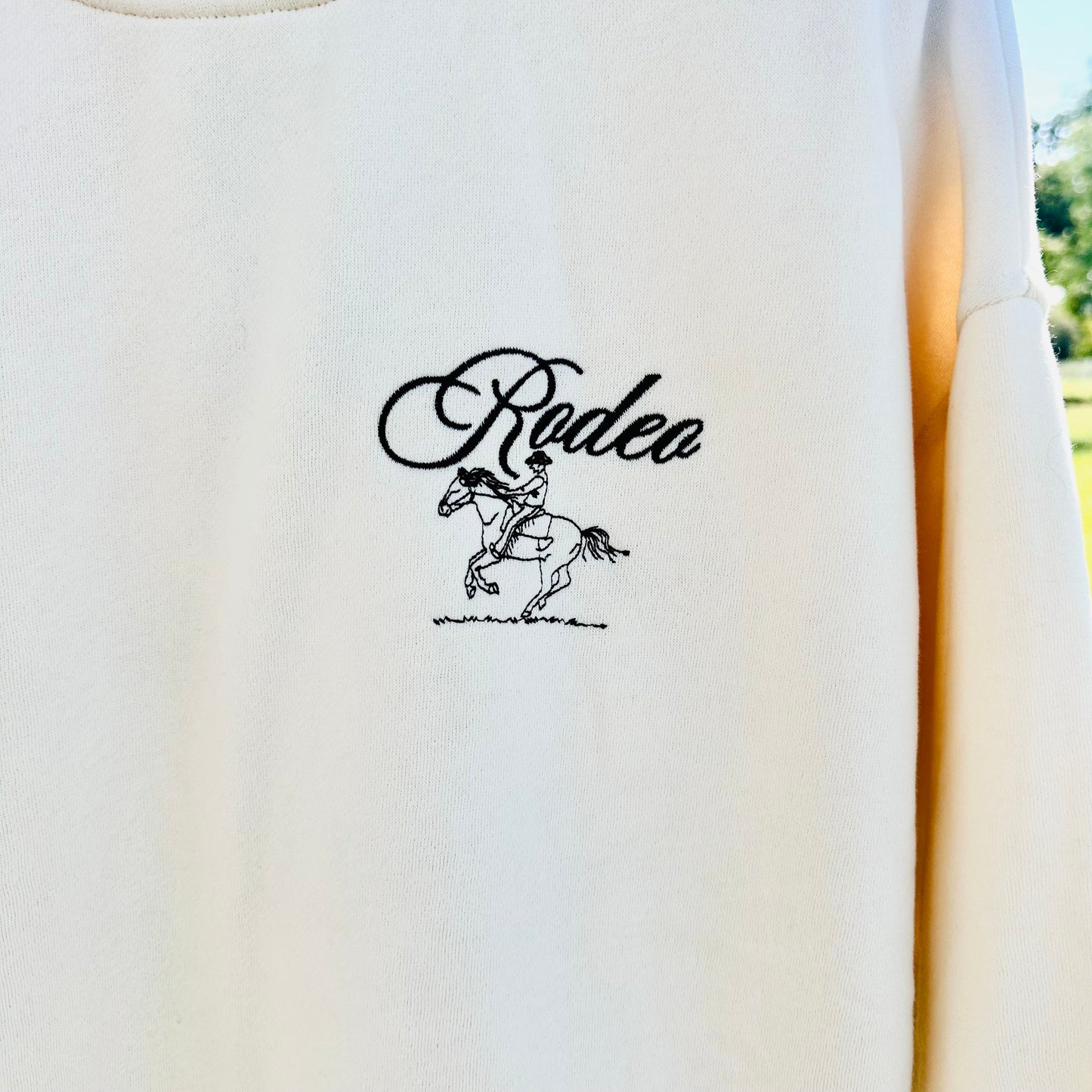 Cream Rodeo Embroidered Sweatshirt