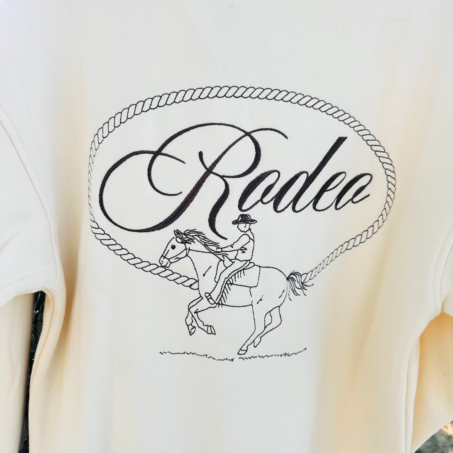 Cream Rodeo Embroidered Sweatshirt