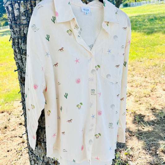 Coastal Cowgirl Oversized Shirt