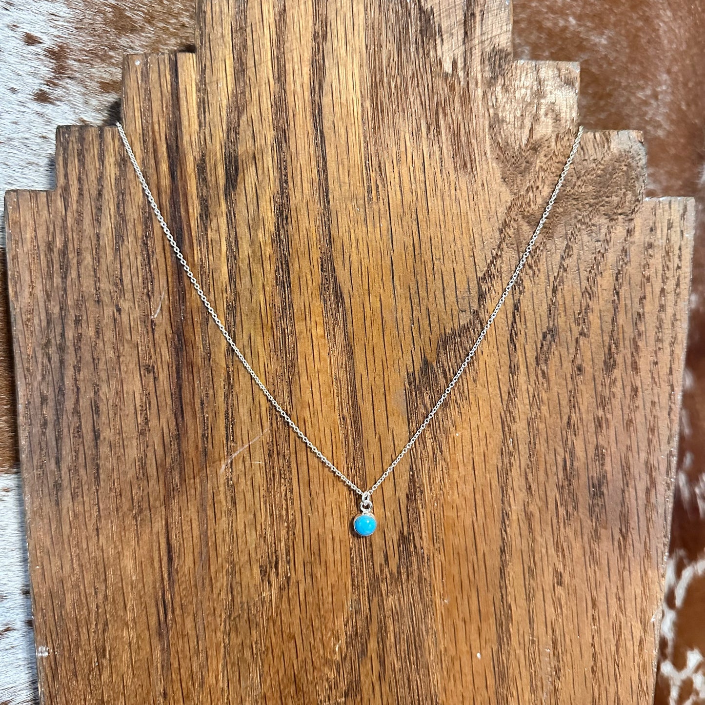 Sterling & Simple Round Turquoise Necklace