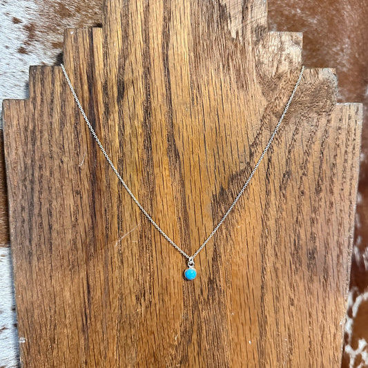 Sterling & Simple Round Turquoise Necklace