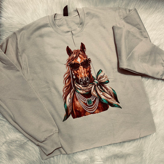 Sorrel Glam Horse with Wild Rag Sweatshirt