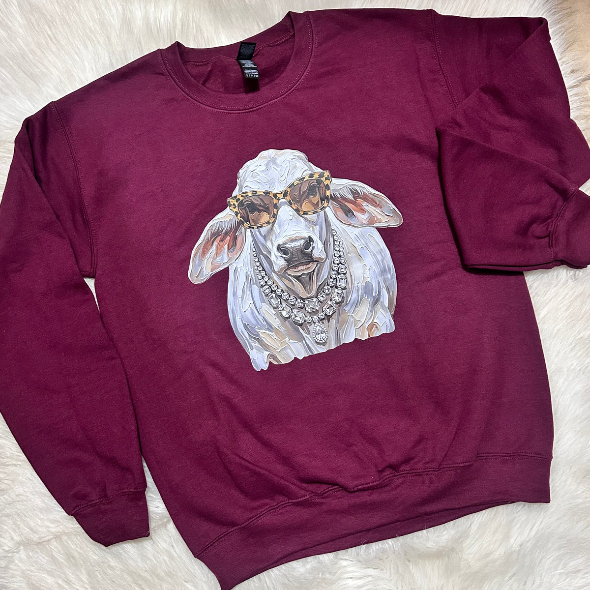 Glam Brahman Heifer Maroon Sweatshirt