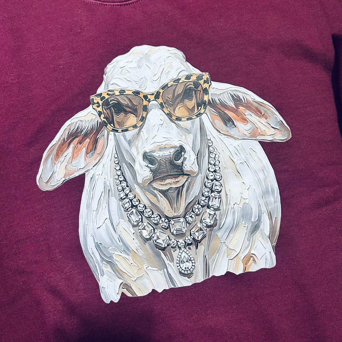 Glam Brahman Heifer Maroon Sweatshirt