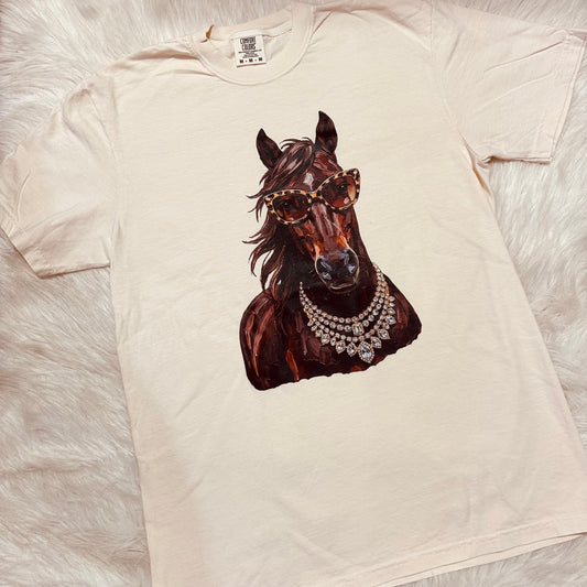 Glam Sorrel Horse with Wild Rag Tee