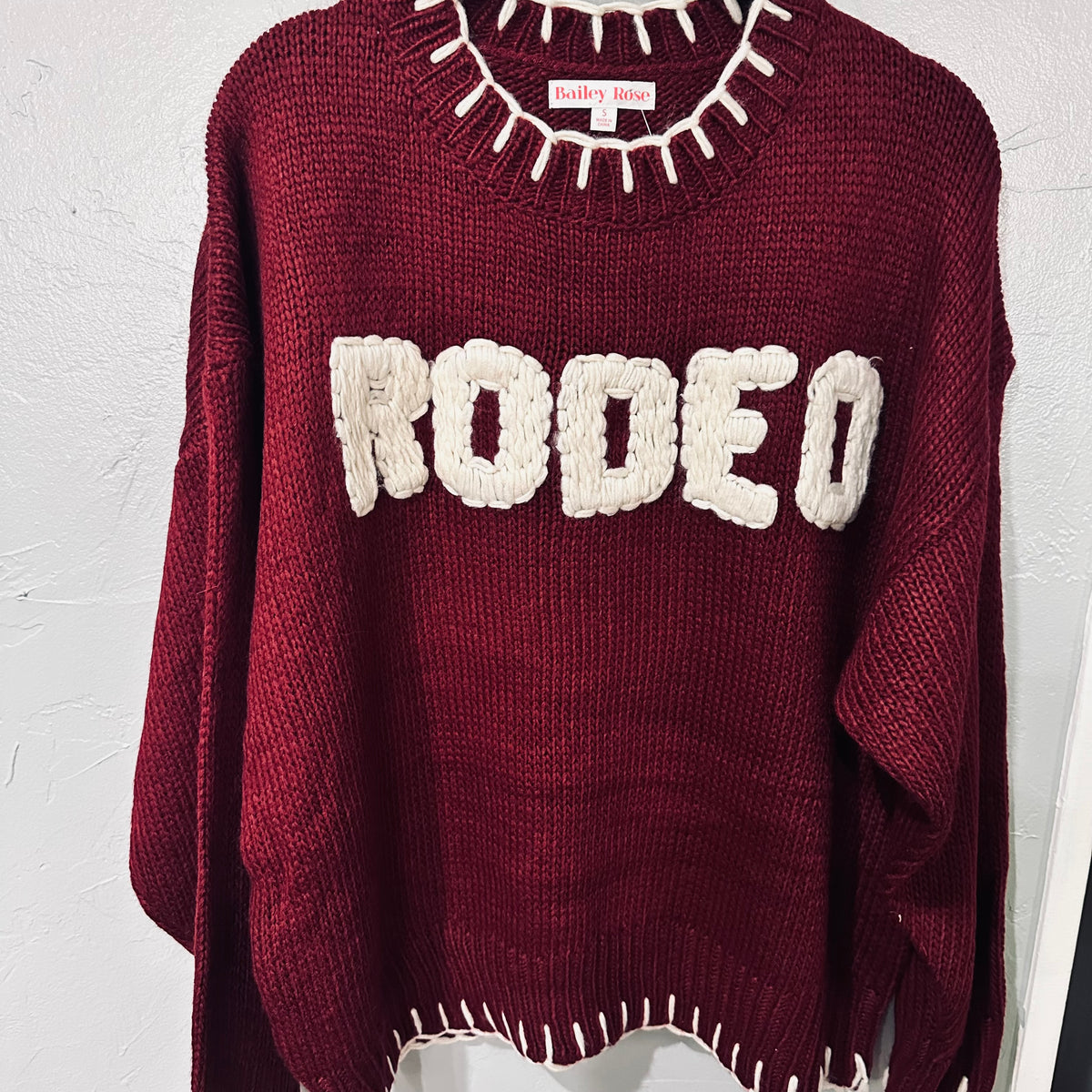 Cherry Whipstitch Sweater Rodeo Graphic