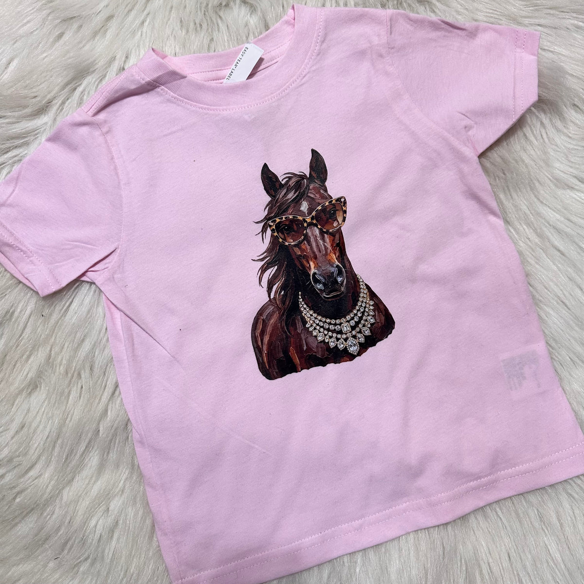 Toddler Glam Bay Horse Pink Tee