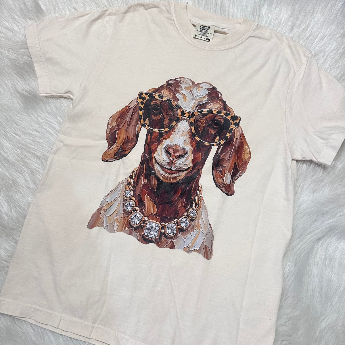 Glam Goat Ivory Tee