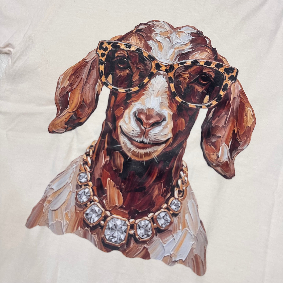 Glam Goat Ivory Tee