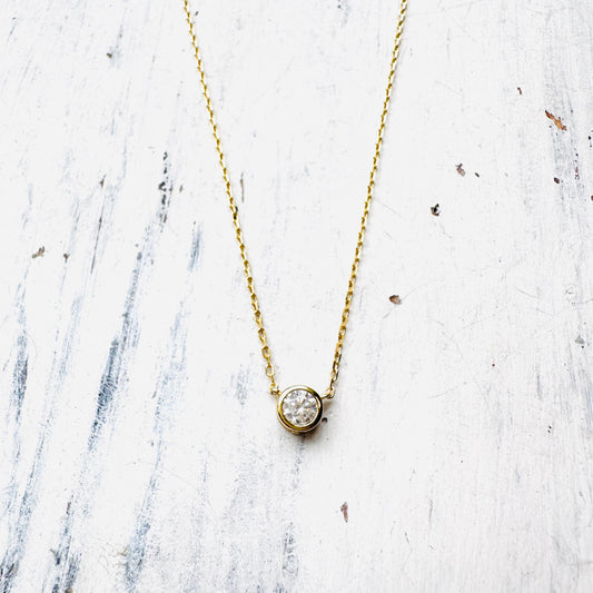 16" CZ & Gold Sterling Necklace