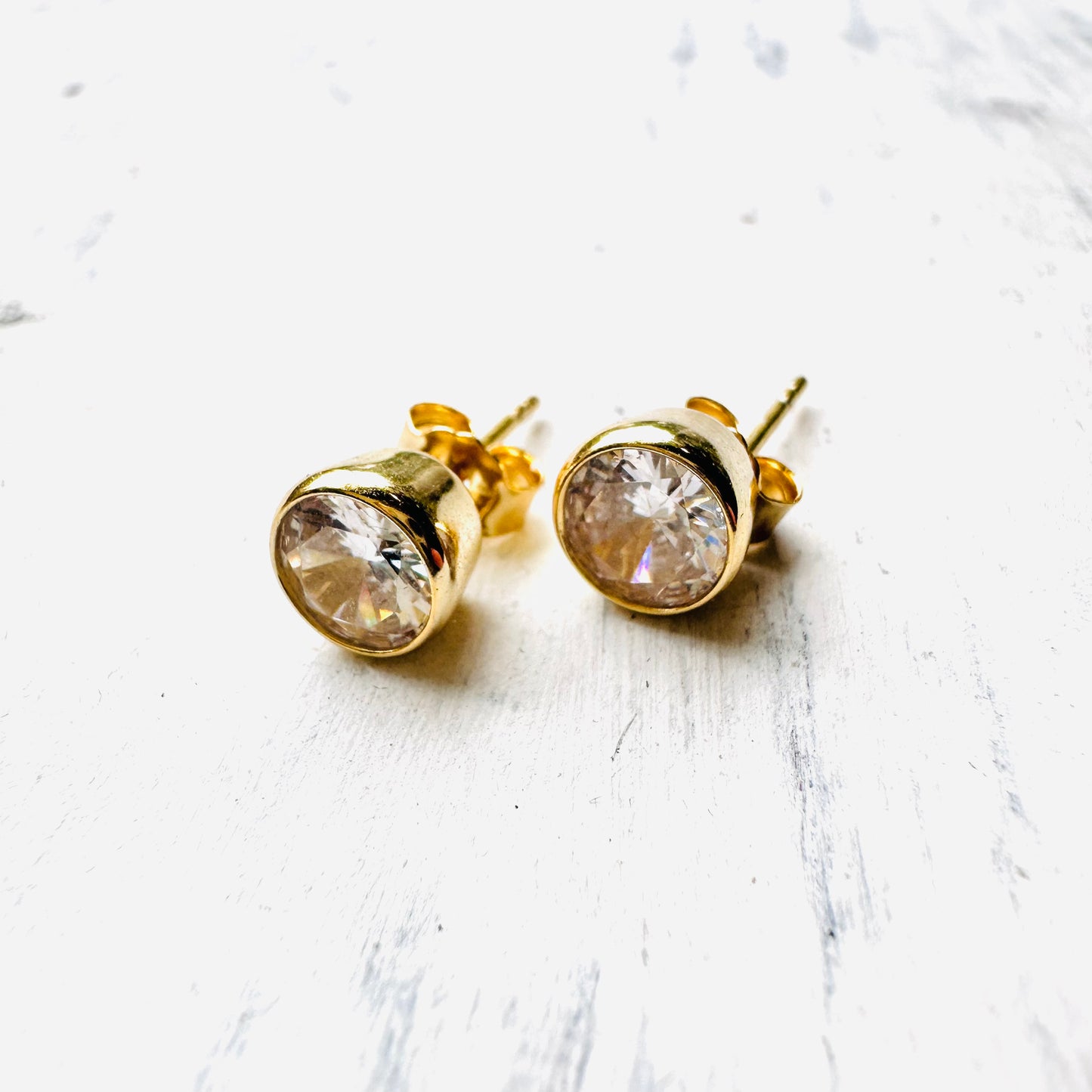 CZ Sterling Post Stud Earrings
